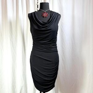 Sweet Storm Black Ruched Sleeveless Dress – Size L